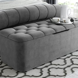 Ellis Velvet-Finish Blanket Box