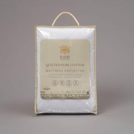 Flaxby Quilted Pure Cotton Mattress Protector