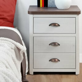 Genoa 3 Drawer Bedside Table