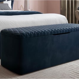 House Beautiful Grove Velvet-Finish Blanket Box