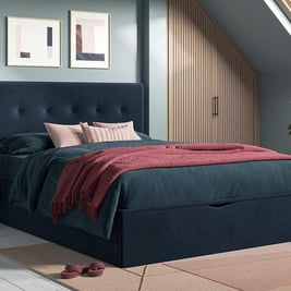Haan Velvet-Finish Ottoman Bed Frame
