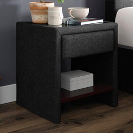 Harrow Upholstered USB Charging Bedside Table
