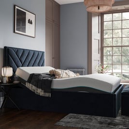 House Beautiful Jay Sleepmotion Adjustable Velvet-Finish Bed Frame