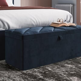 House Beautiful Jay Velvet-Finish Blanket Box