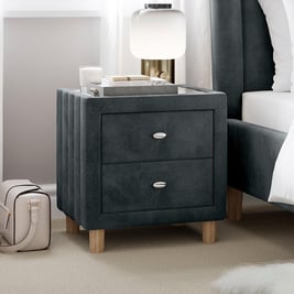 Knox Velvet-Finish Bedside Table