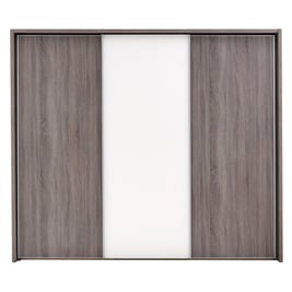 Melbourne 3-Door Sliding Wardrobe - Oak & White - Large