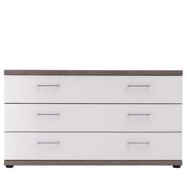 Melbourne 3-Drawer Wide Chest - Oak & White