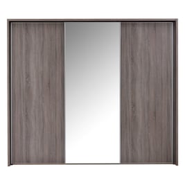 Melbourne 3-Mirror Door Sliding Wardrobe - Oak