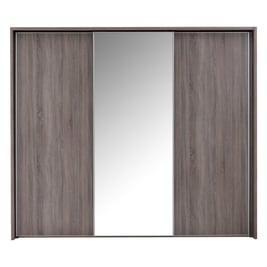 Melbourne 3-Mirror Door Sliding Wardrobe - Oak