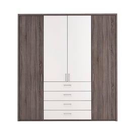 Melbourne 4-Door Wardrobe - Oak & White