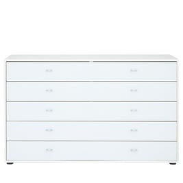 Memphis 5-Drawer Wide Chest - White