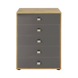 Minsk 5-Drawer Chest - Oak & Grey