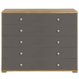 Minsk 5-Drawer Wide Chest - Oak & Grey