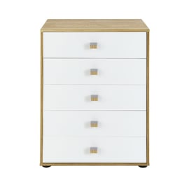 Minsk 5-Drawer Chest - Oak & White