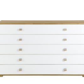 Minsk 5-Drawer Wide Chest - Oak & White