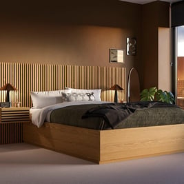 Morten Wooden Bed Frame with Bedside Tables