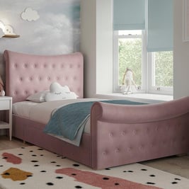 Paige Kids Velvet-Finish Bed Frame