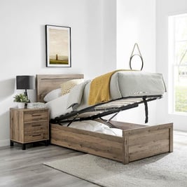 Rodley Solo Oak Wooden Ottoman Storage Bed