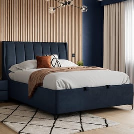 Rupert Velvet-Finish Ottoman Bed Frame