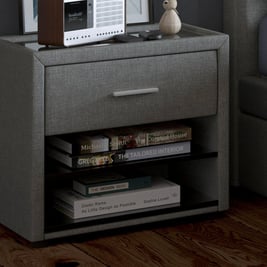 Seoul / William Upholstered USB Charging Bedside Table