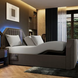 X Rocker Nocturna Upholstered Gaming Ergomotion Adjustable LG TV Bed Frame