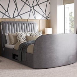 Yokohama Velvet-Finish Ottoman Dolby Atmos TV Bed Frame