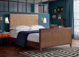 Vintage Rattan Wooden Bed Frame