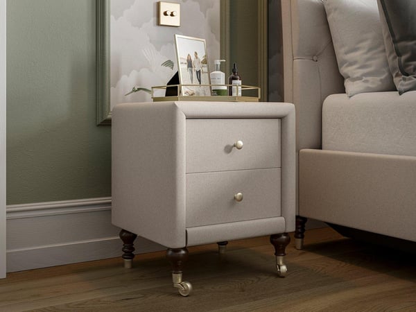 Alana Upholstered USB Charging Bedside Table