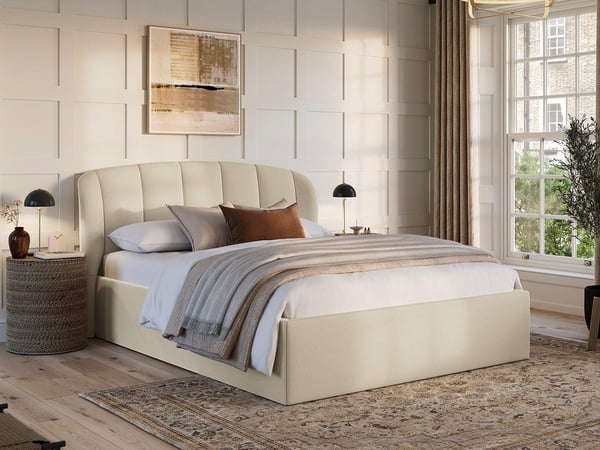 Amarilla Bouclé Ottoman Bed Frame