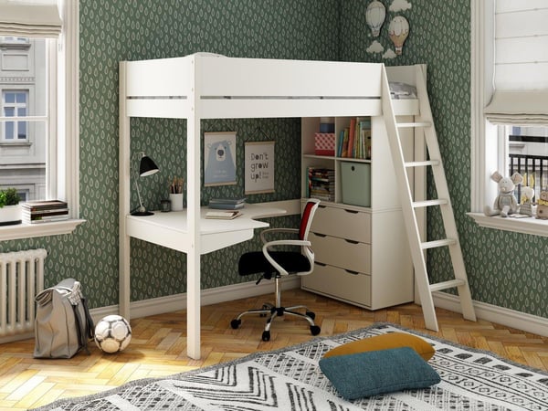 Anderson Kids Wooden High Sleeper with Storage & Desk
