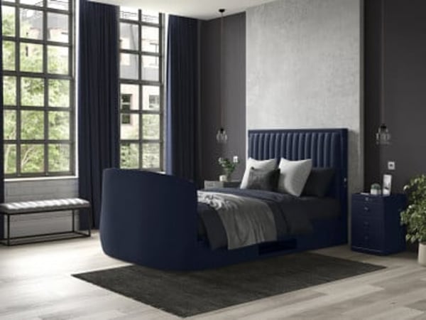 Aura Ottoman TV Bed Frame With Surround Sound
