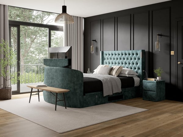 Aurella Ottoman TV Bed Frame With Dolby Atmos Surround Sound