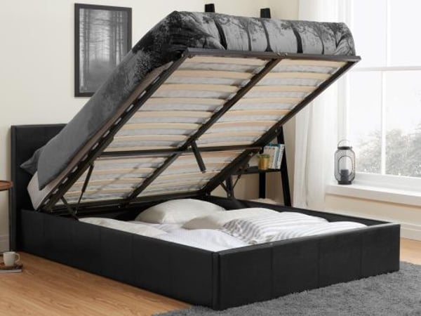 Berlin Leather Ottoman Storage Bed