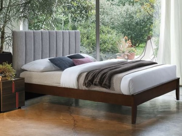 Dallas Grey Wooden and Fabric Bed Frame