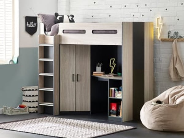 Lucille Highsleeper Desk Bed Frame