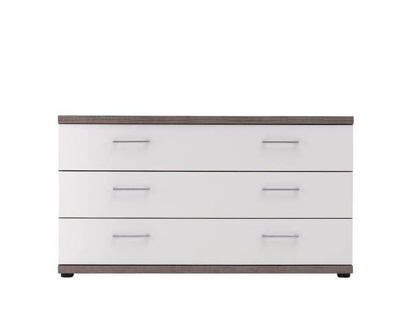 Melbourne 3-Drawer Wide Chest - Oak & White