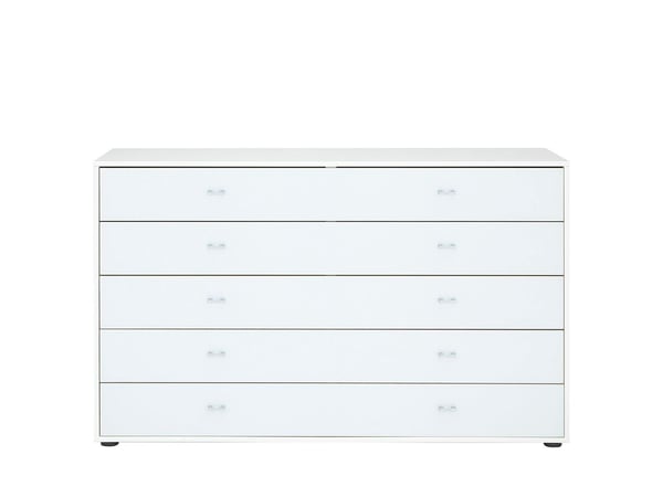 Memphis 5-Drawer Wide Chest - White