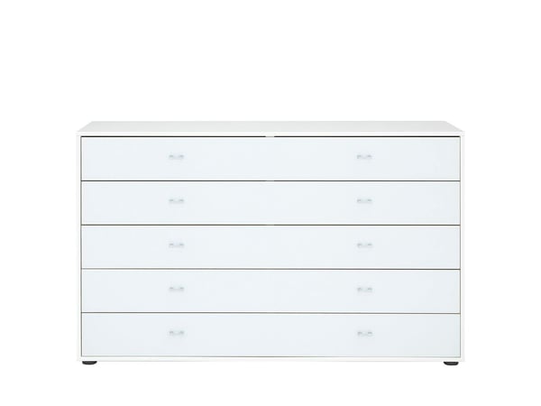 Memphis 5-Drawer Wide Chest - White