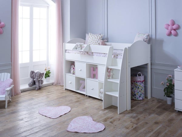 Milly Kids Wooden Mid Sleeper with Storage