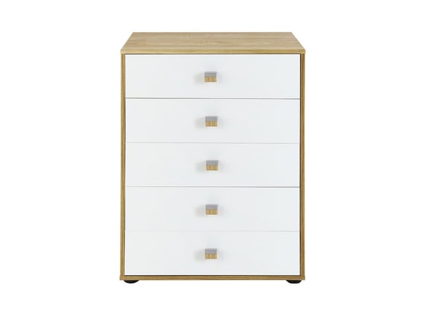 Minsk 5-Drawer Chest - Oak & White