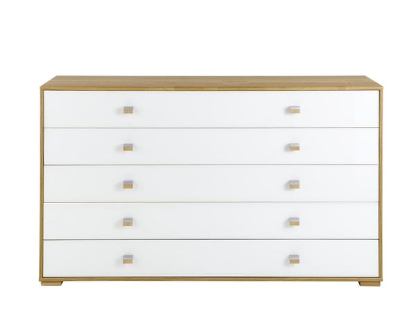 Minsk 5-Drawer Wide Chest - Oak & White