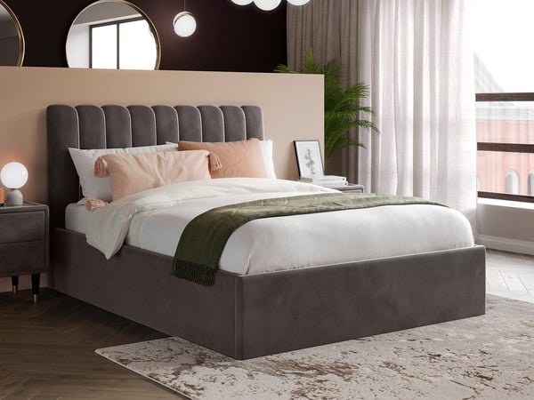 Ottoman velvet shop bed frame