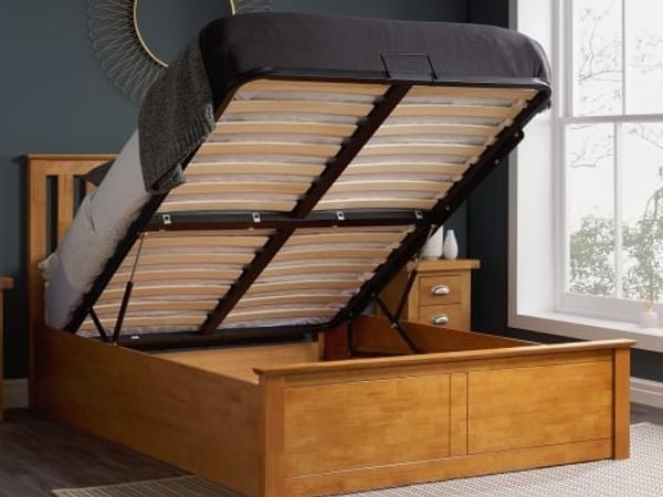 Edgemont ottoman clearance wooden bed frame