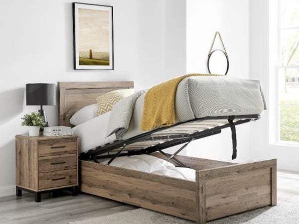 Rodley Solo Oak Wooden Ottoman Storage Bed