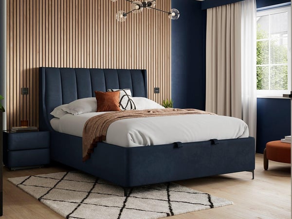 Rupert Velvet-Finish Ottoman Bed Frame