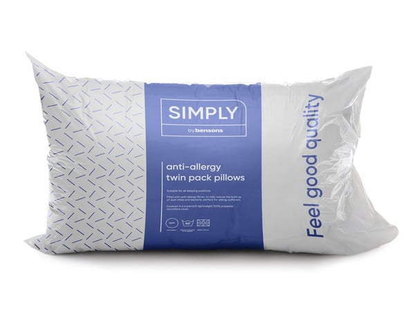 Simply by Bensons Anti Allergy Twin Pack Pillows