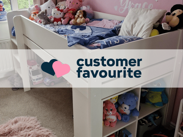 Anderson Kids Wooden Mid Sleeper with Storage & Drawers